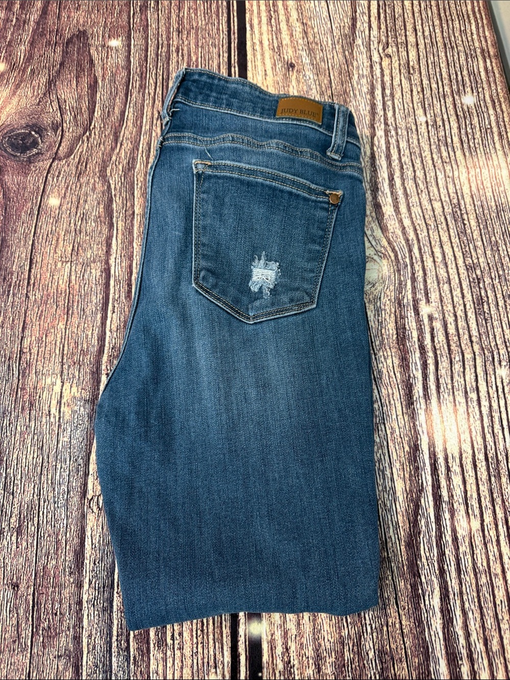 Judy Blue Medium Dark Blue skinny fit  Jeans with Subtle Back Pocket Distress